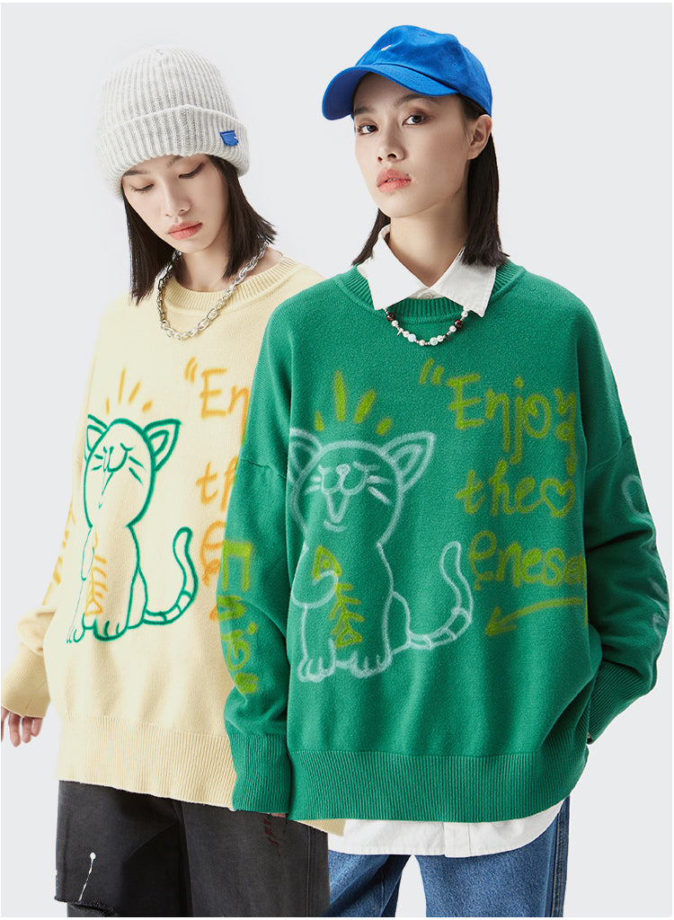 Cute Graffiti Knitted Sweaters